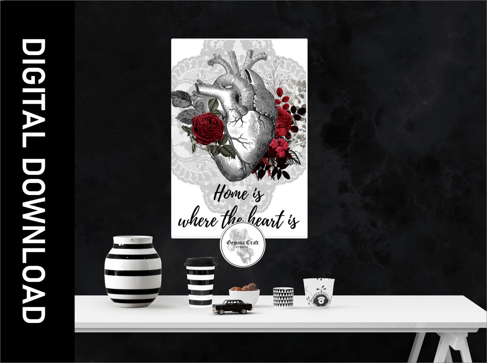 Gothic Print Gothic Home Print Digital Download Home is Etsy