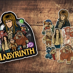 Labyrinth inspirierte Sticker: Einzeln, Large oder beides im Set
