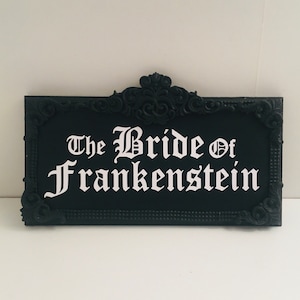 Braut von Frankenstein Wandtafel, Gotische Holztafel, Gotische Wohnkultur, Gothic Haushaltswaren, Gotische Geschenk,Gothic Wanddekor
