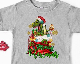 Merry Rexmas Tee - T-rex Christmas Shirt - Gift for Christmas - Chirstmas Shirt for Kids - Funny Xmas Shirts - Dinosaur Lover Gift