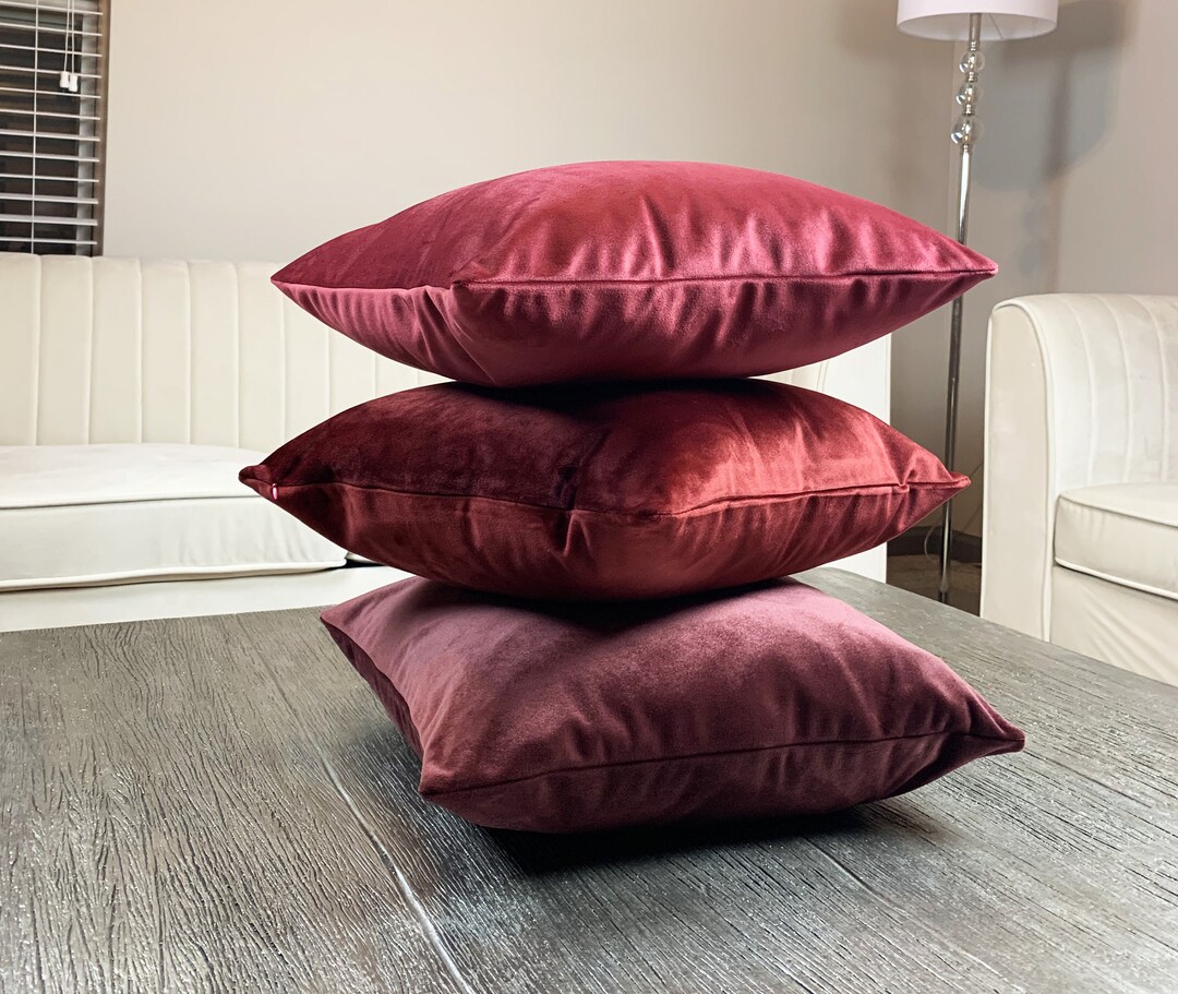 Velvet Pillow Cover With Invisible Zipper Decorative Etsy
