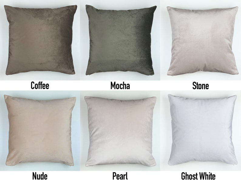 Velvet Pillow Cover with Invisible Zipper Decorative 100/% Polyester Nude Color Tones Velvet Pillow Cover \u2013 Handmade Multiple Size Covers