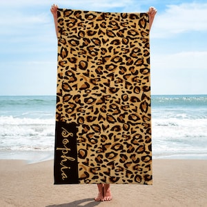Personalised Leopard Print warn Beach