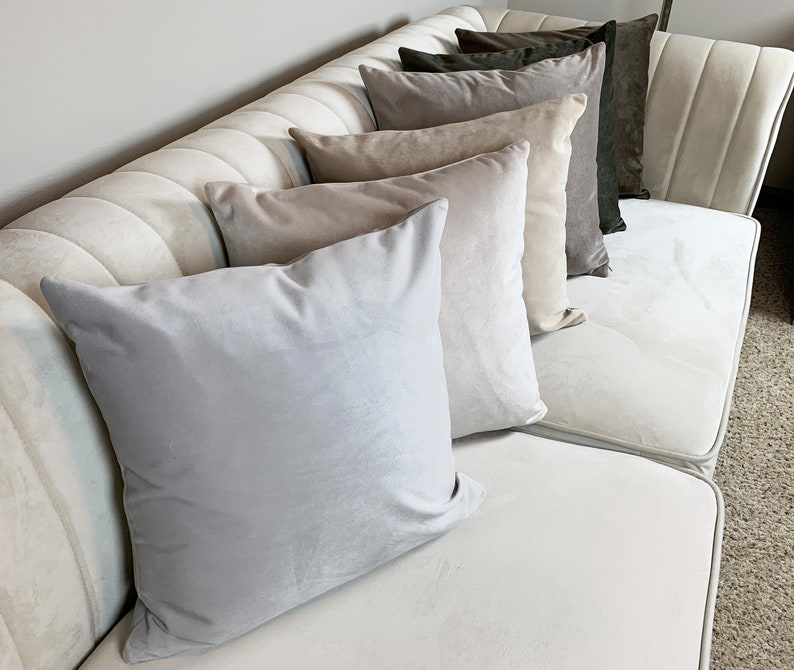 Velvet Pillow Cover with Invisible Zipper Decorative 100/% Polyester Nude Color Tones Velvet Pillow Cover \u2013 Handmade Multiple Size Covers