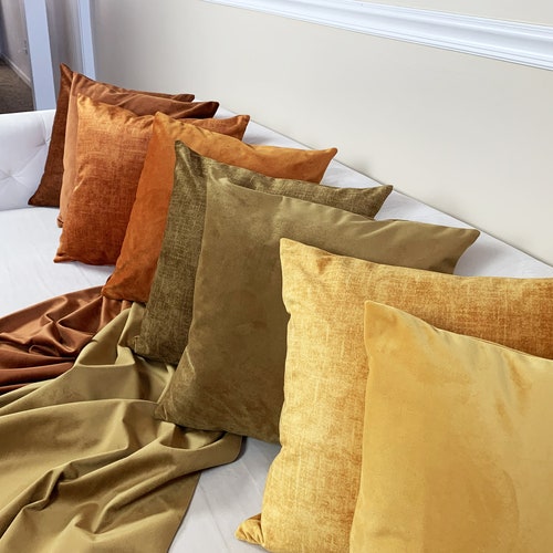 Velvet Pillow Cover With Invisible Zipper decorative Printed Etsy