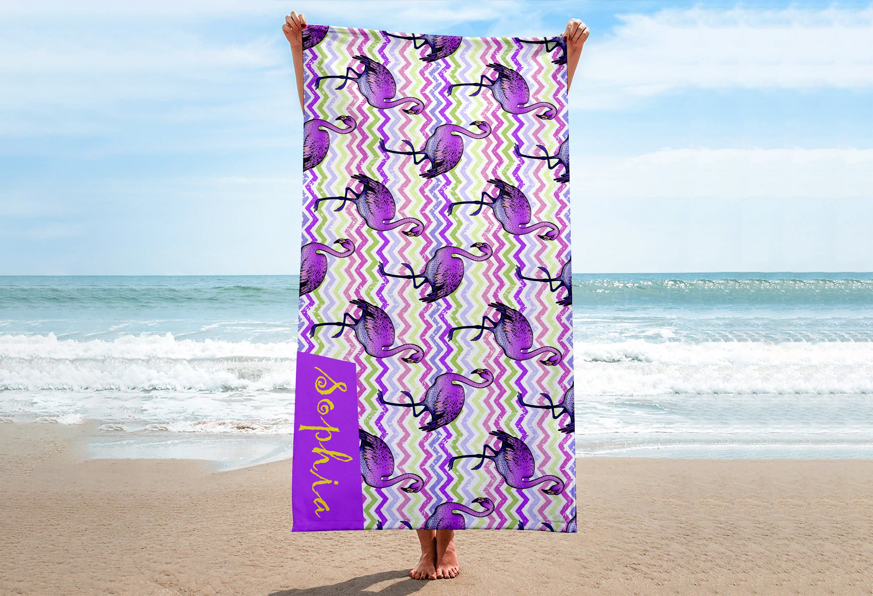 Flamingo Hand Towel Bath Towels Beach For Home Outdoor Travel Use 33x33