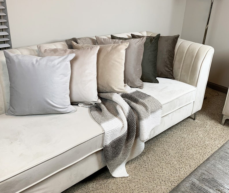 Velvet Pillow Cover with Invisible Zipper Decorative 100/% Polyester Nude Color Tones Velvet Pillow Cover \u2013 Handmade Multiple Size Covers
