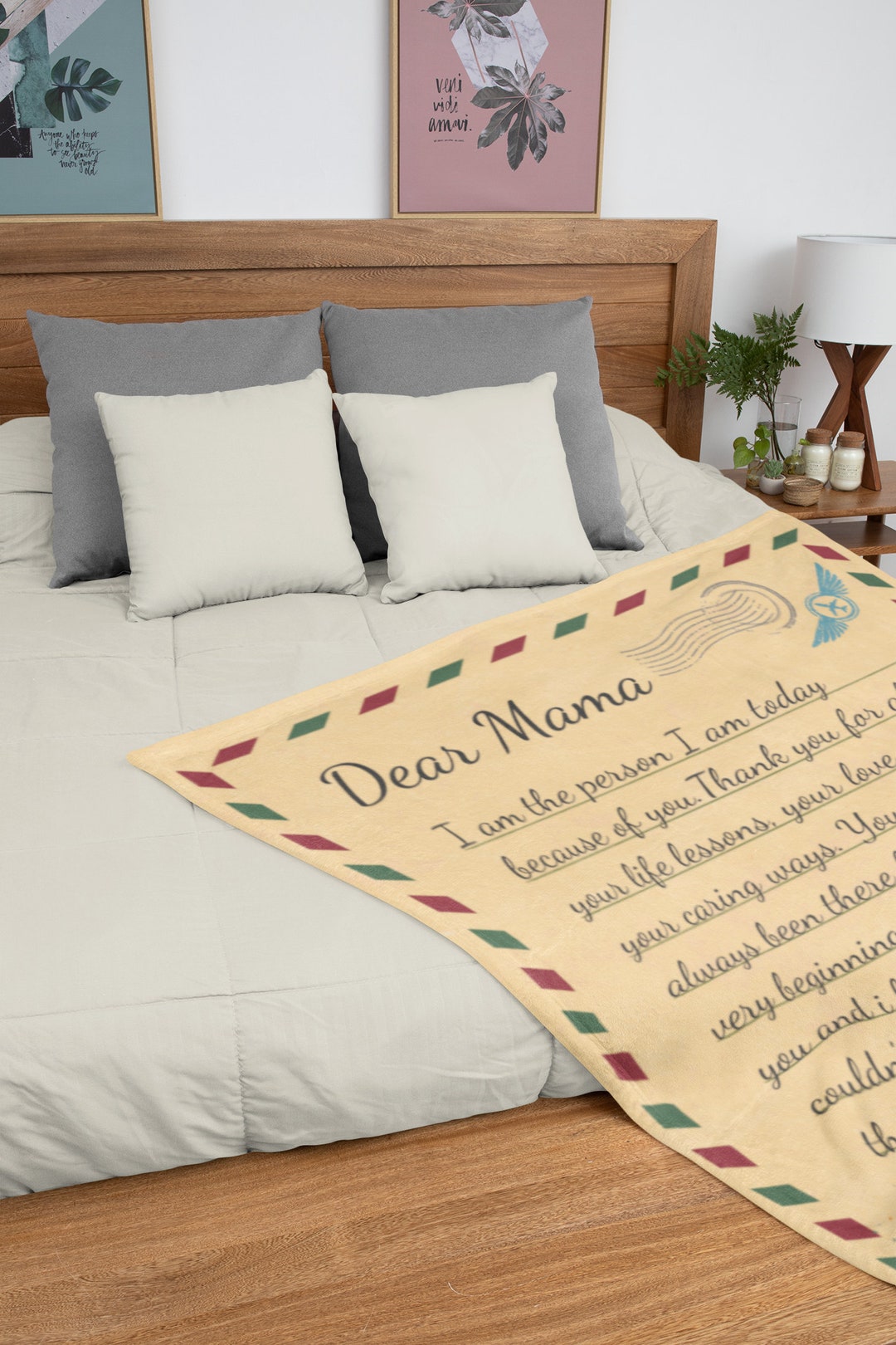 Custom Letter Blanketpostcard Blanket for Mompersonalized Mother's