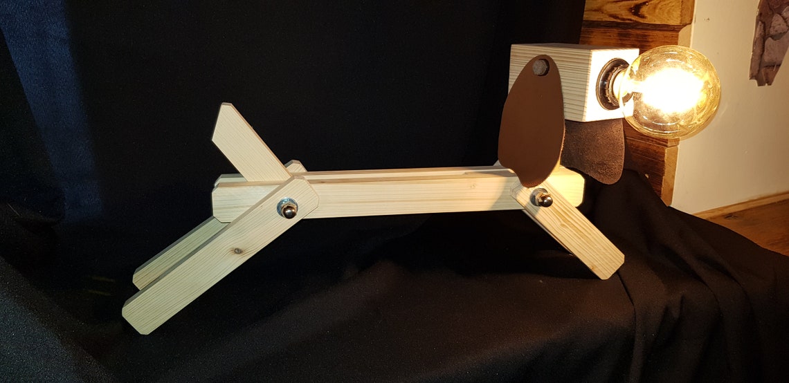 Lampe Leuchte Beleuchtung Holzleuchte Hund Etsy
