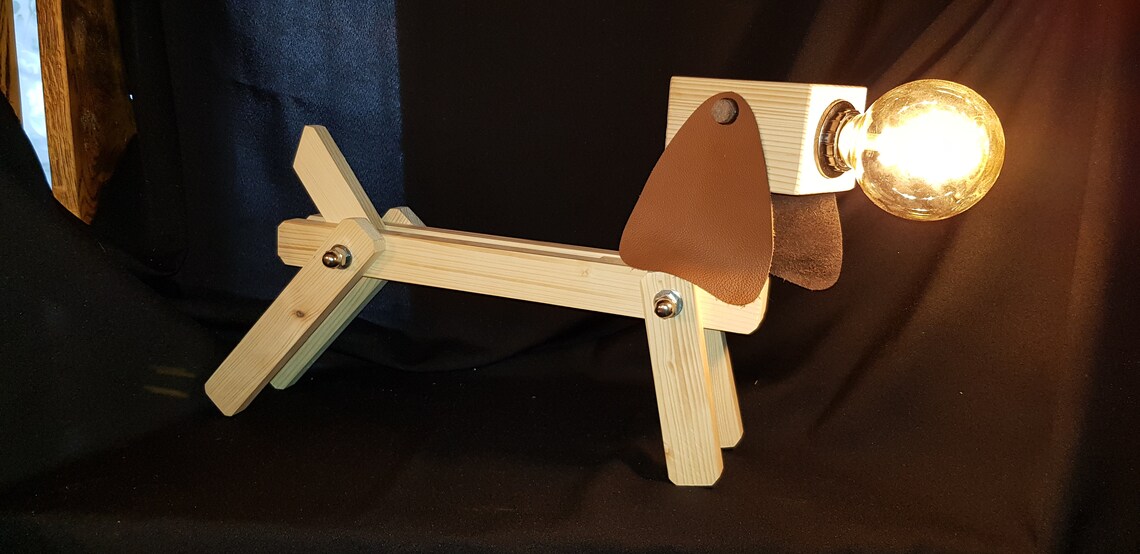Lampe Leuchte Beleuchtung Holzleuchte Hund Etsy