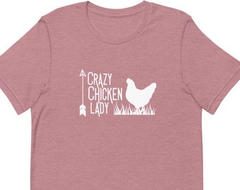Crazy Chicken Lady Shirt, Farm Shirt, Chicken Tee, Chicken Shirt pour femmes, Ladies Farm Shirt