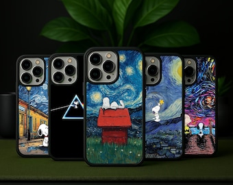 Whimsical Cartoon Art Snoopy iPhone Case Cozy Aesthetic Phone Case for iPhone & Samsung Galaxy cases