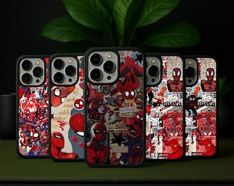 Pop Art Comic Hero Inspired iPhone Case Vintage Superhero Collage Phone Cover