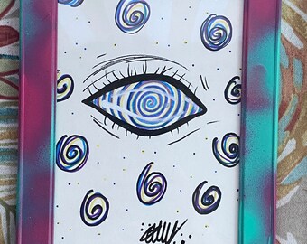 photo Trippy Drawings Easy Eye trippy eye drawing etsy