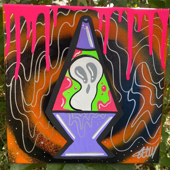Ghost Lava Lamp Canvas Painting Etsy