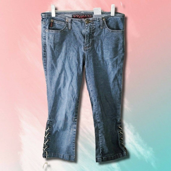 Vintage 90s Low Rise Denim Capris Jeans 