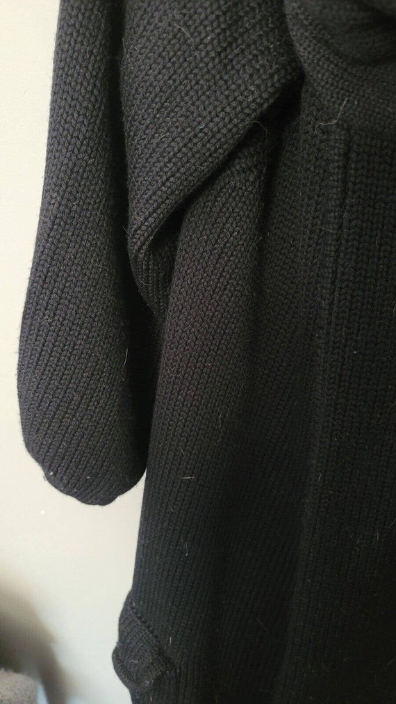 Vintage Black Wool Coat Women Tibi Black Merino W… - image 4