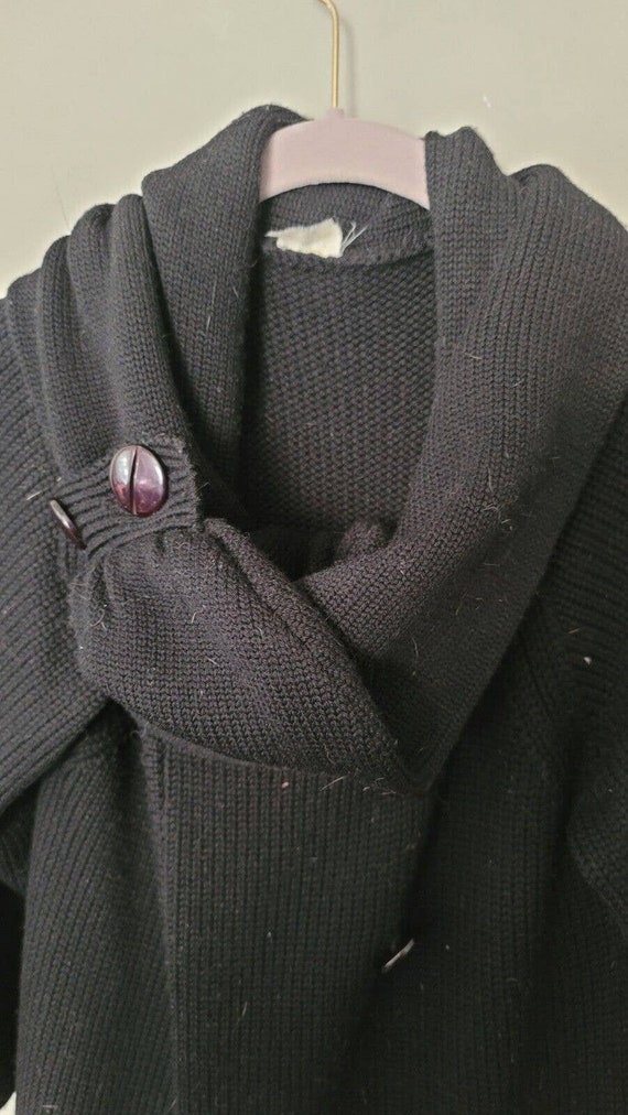 Vintage Black Wool Coat Women Tibi Black Merino W… - image 7