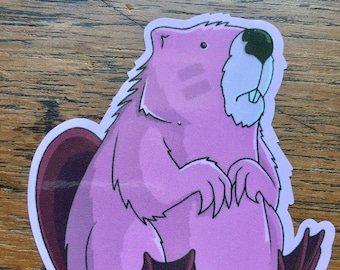 Naklejka winylowa Pink Beaver