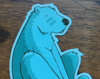 Naklejka winylowa „Niebieski niedźwiedź”