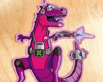 Naklejka winylowa Total Wrecks Neon Dinosaur