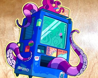 Naklejka winylowa na automat z kalmarami, Sci Fi, Komiks