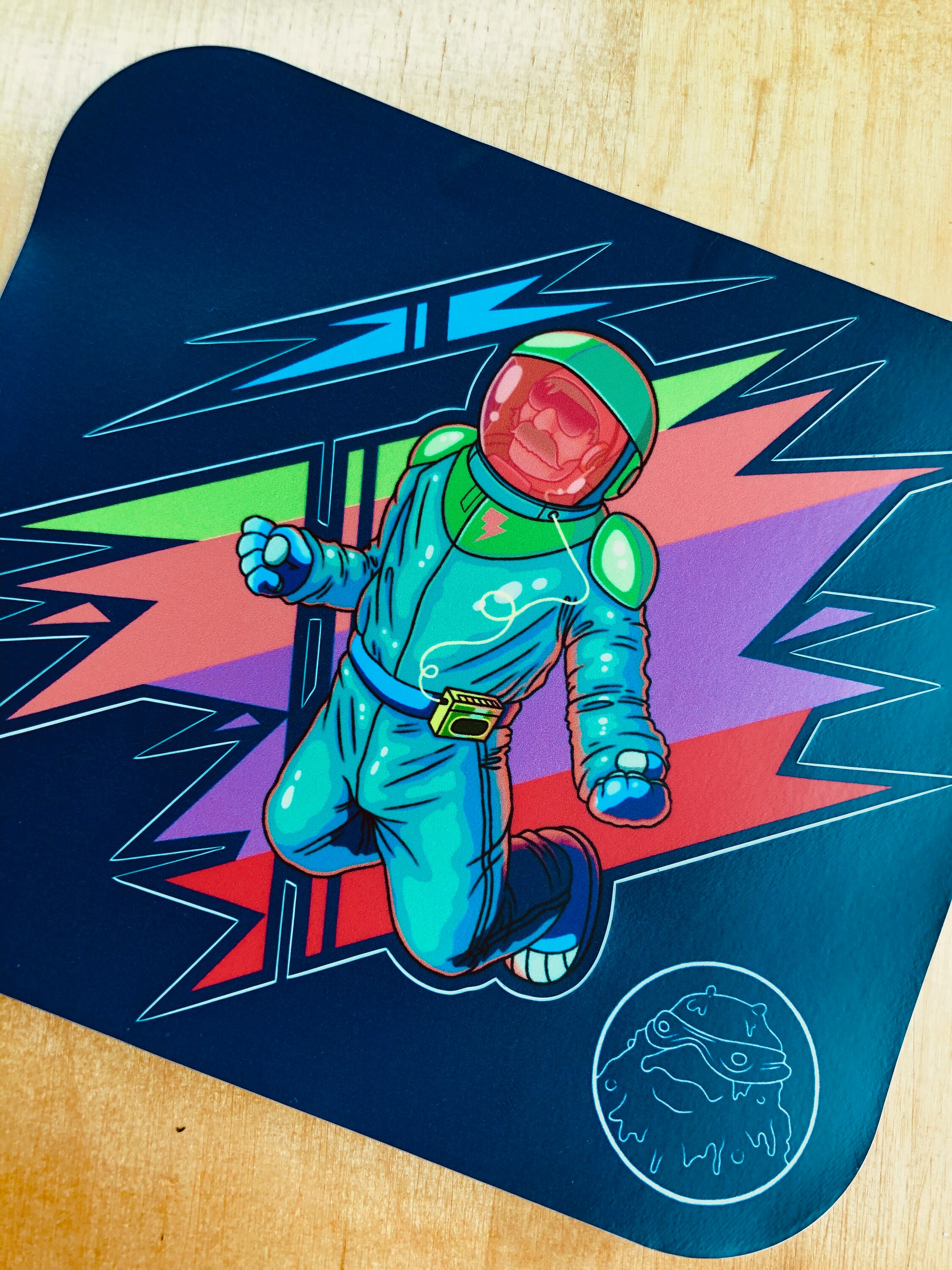 Neon Astro Vinyl Sticker, Space, Cyberpunk, Astronaut - Etsy