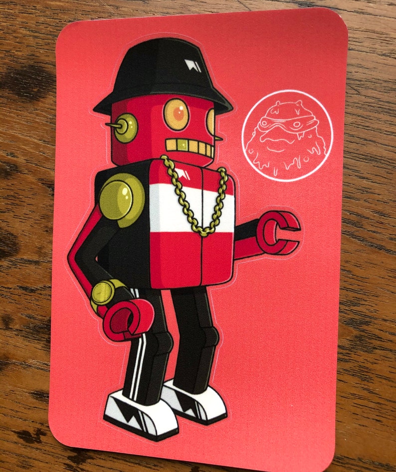 Hip Hop Robot Vinyl Sticker, Cartoon, Comic - Etsy
