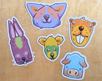 Zestaw 15 naklejek ze zwierzętami