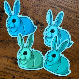 Blue Rabbit Vinyl Stickers, Cartoon, Comic, Animals