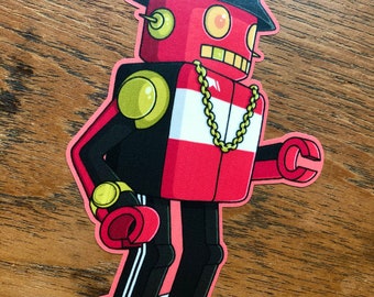 Naklejka winylowa Hip Hop Robot, kreskówka, komiks