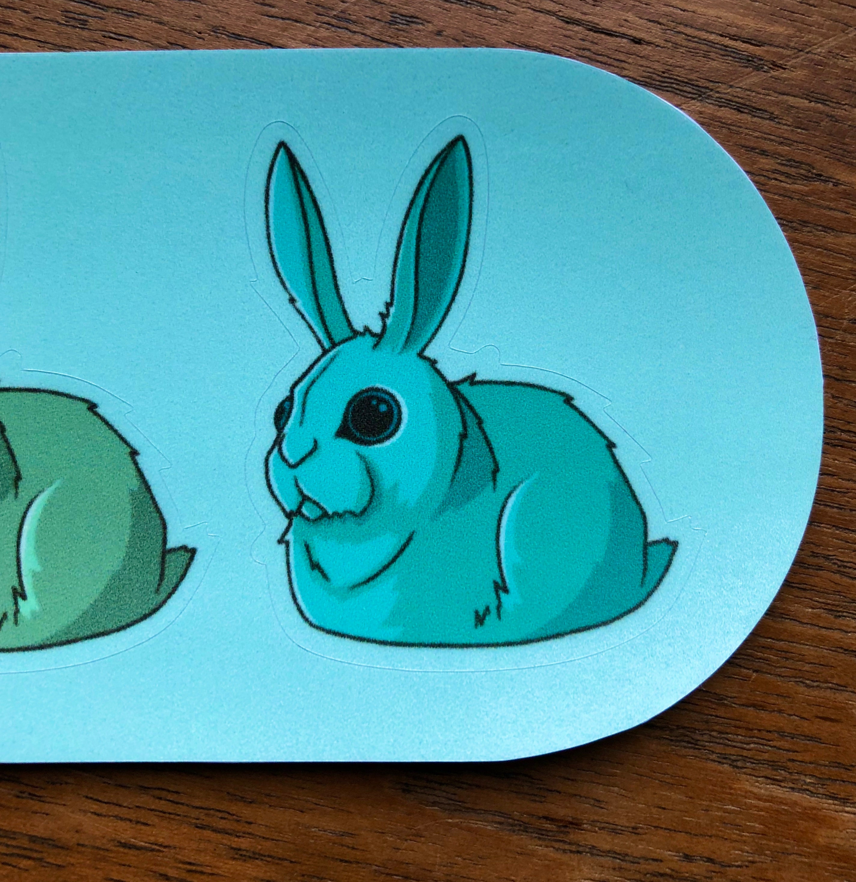Blue Rabbit Vinyl Stickers, Cartoon, Comic, Animals - Etsy Australia