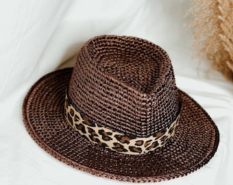 Vintage Baroncelli Andrea flat crown upturn fedora straw hat Bergere Vintage Baroncelli Andrea Flat Crown Upturn Fedora Straw Hat  main image 2