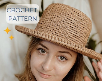 CROCHET PATTERN Bucket hat. Summer hat pattern. PDF download. Panama hat women