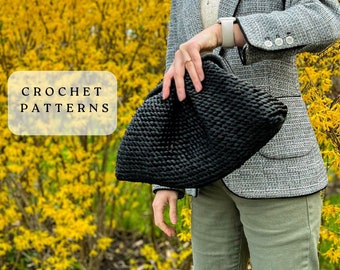 Tutoriel de crochet pour sac nuage. Modèle de sac nuage au crochet. Sac nuage fait main. Grand sac nuage au crochet.