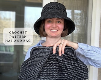 Crochet Pattern Bundle 2 Crochet Patterns for Bag and Hat. Crochet pattern dumpling bag. Beginners hat Pattern