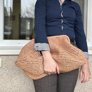 Bolso grande de rafia Grano. Clutch de boda Clutch voluminoso. Bolso de mano de paja de gran tamaño. Cartera de mano