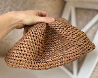 Crocheted Raffia Cloud Bag: Lightweight Clutch