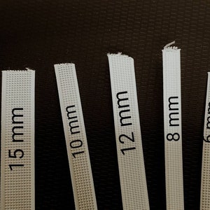 White rigilene plastic. Rigilene Polyester Boning. White Whales 6 mm, 8 mm, 10 mm, 12 mm, 15 mm
