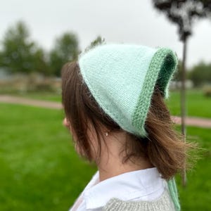 Kerchief bandana wome. Handcrafted headscarf. Knit head scarf with ties. Kerchief for women