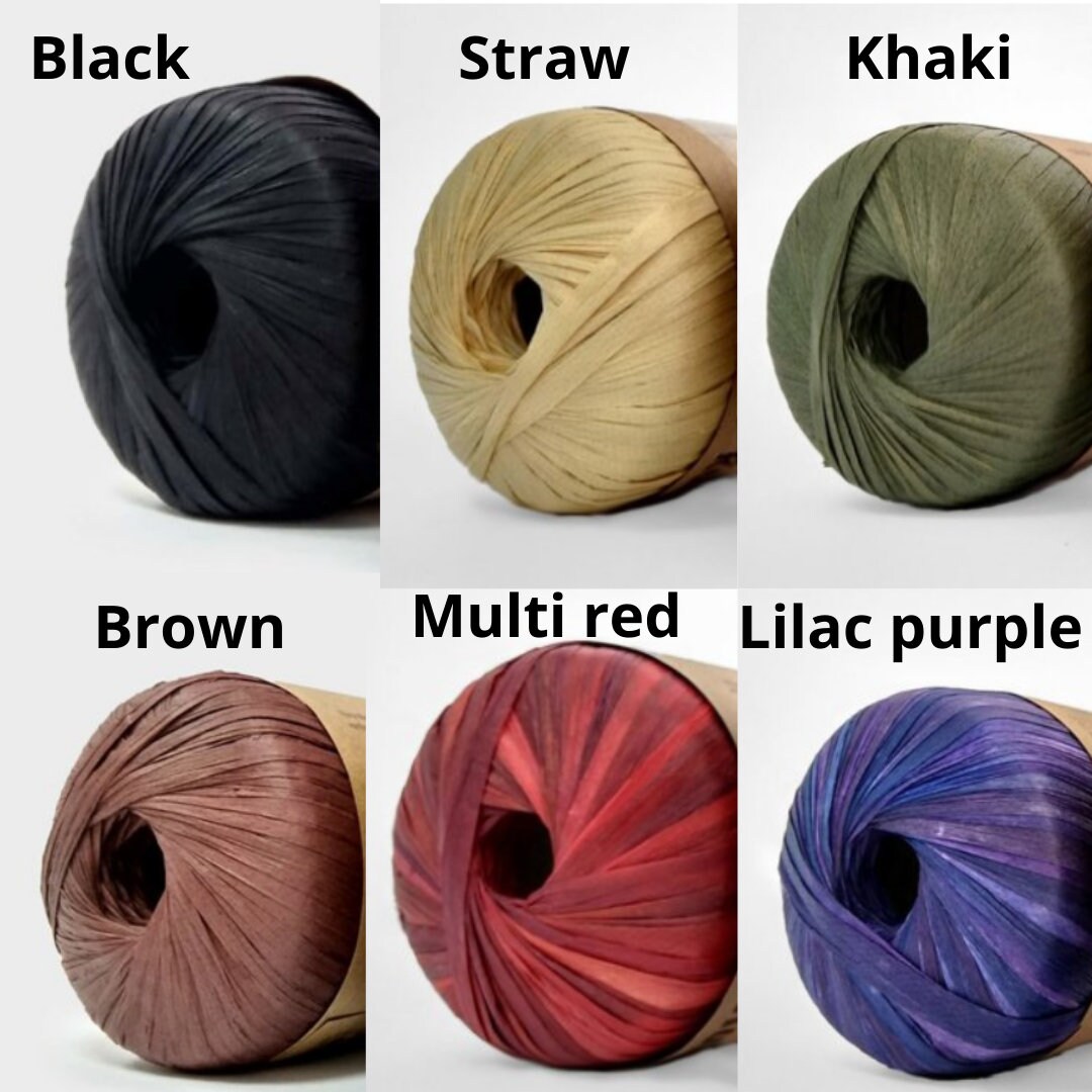 Natural raffia straw yarn/ Paper Yarn/ FibraNatura yarn/ Etsy