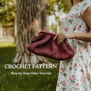 Crochet Raffia Dumpling Bag Pattern: English Instructions + Video (PDF Download)