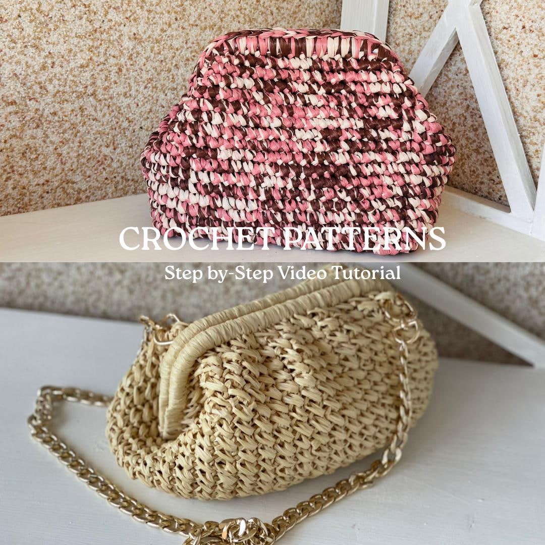 Crochet Raffia Bag Pattern: Wristlet Clutch Tutorial (PDF Pattern) - Etsy