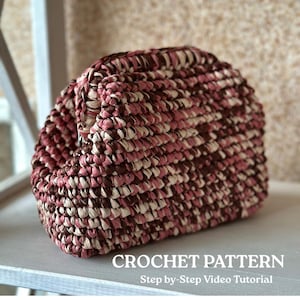 Patron de pochette en raphia au crochet : sac de boulettes PDF + tutoriel vidéo