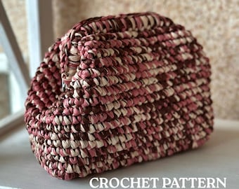 Padrão de bolsa clutch de ráfia em crochê: PDF para bolsa de bolinhos + tutorial em vídeo