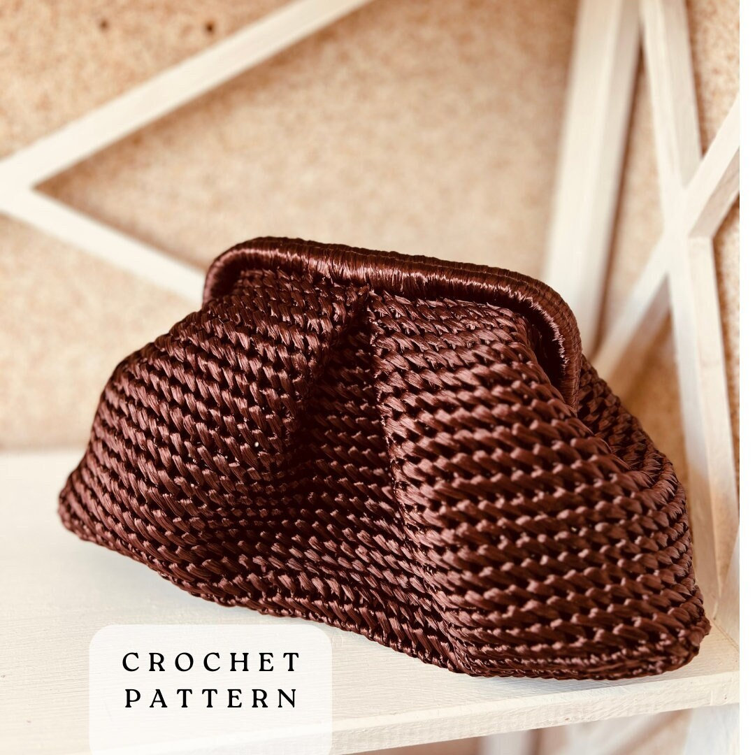 Crochet pattern dumpling bag Size L and M . English Video Tutorial PDF pattern. Cloud Bag for 8 & 10  Clasp