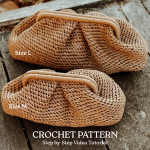 PDF Crochet Pattern Crochet Dumpling / Cloud Bag Pattern sizes L and M. English instructions + video