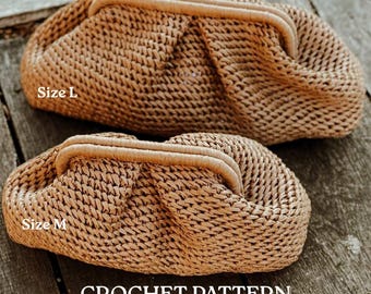 PDF Crochet Pattern Crochet Dumpling / Cloud Bag Pattern sizes L and M. English instructions + video