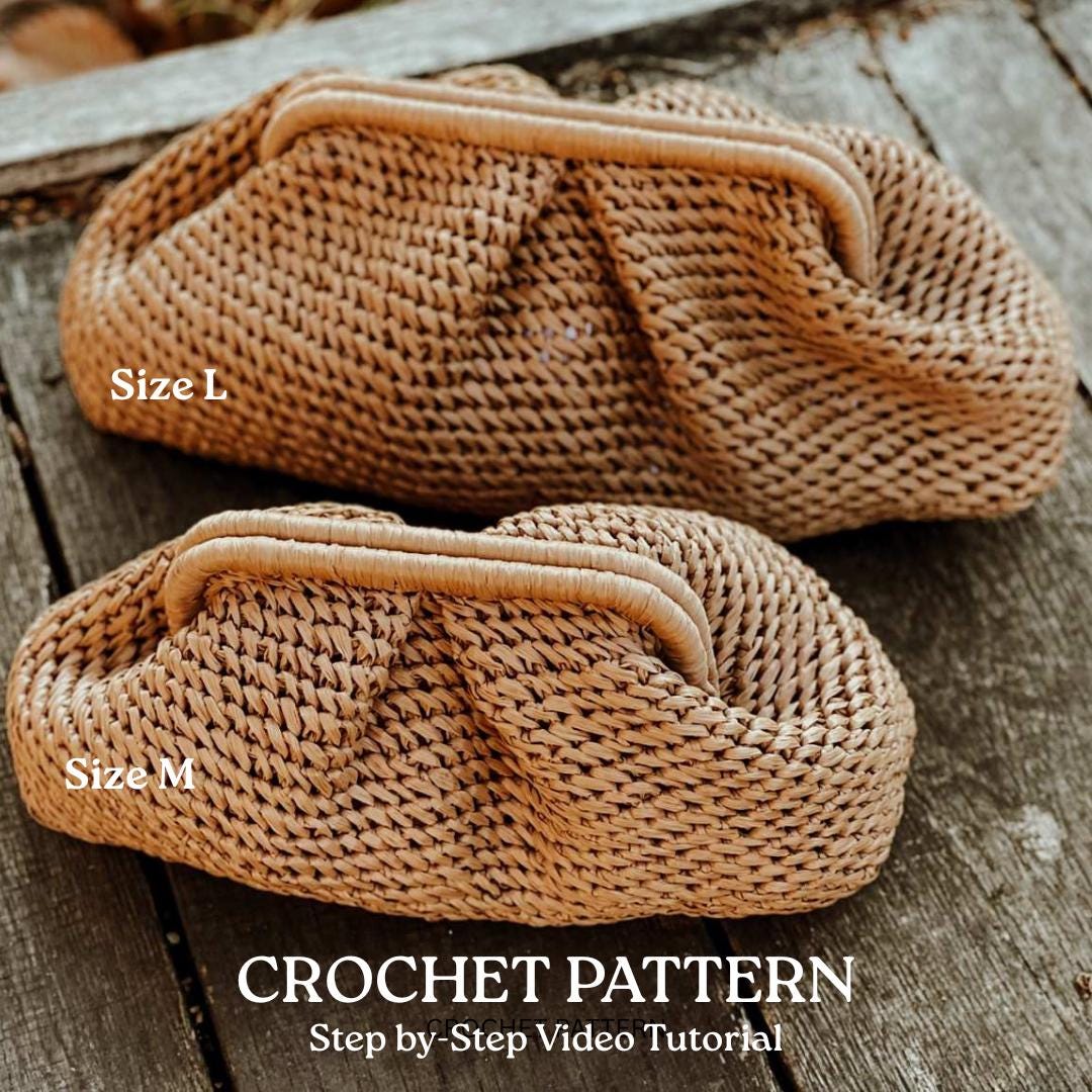 Padrão de bolsa de crochê para bolinhos: bolsa de ráfia em formato de nuvem (padrão em PDF + vídeo)