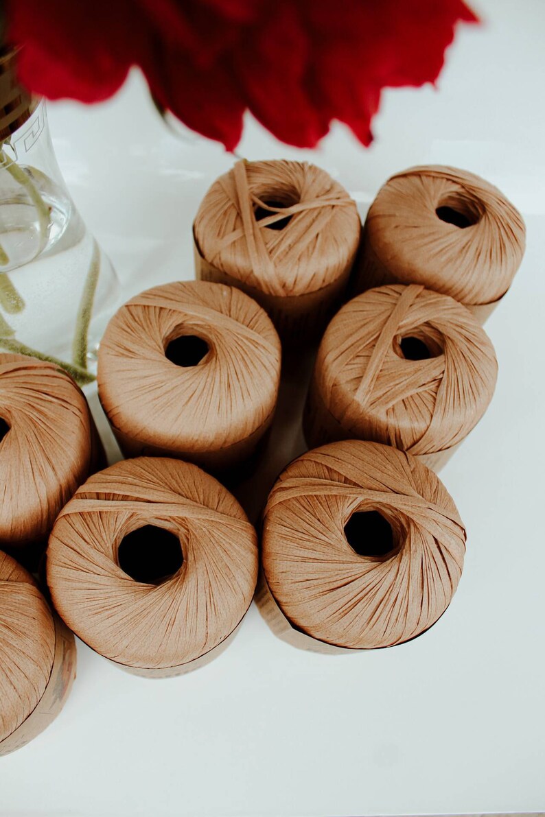 Natural raffia straw yarn/ Paper Yarn/ FibraNatura yarn/ Etsy